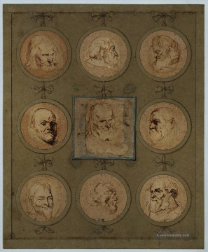 Blatt Studien Barock Hofmaler Anthony van Dyck Ölgemälde